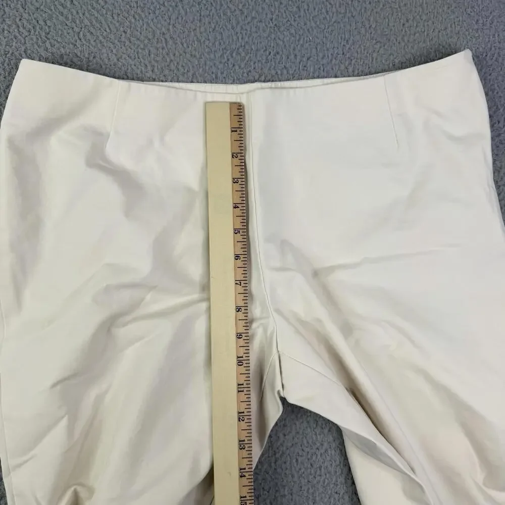 Lafayette 148 Stanton Beige Pants Women's 14 Curvy Stretch  Cropped - Picture 5 of 11